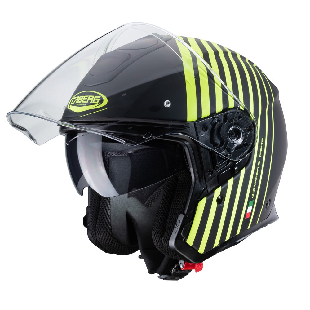 Caberg Flyon Bakari Open Face Helmet Matt Black / Yellow - ThrottleChimp