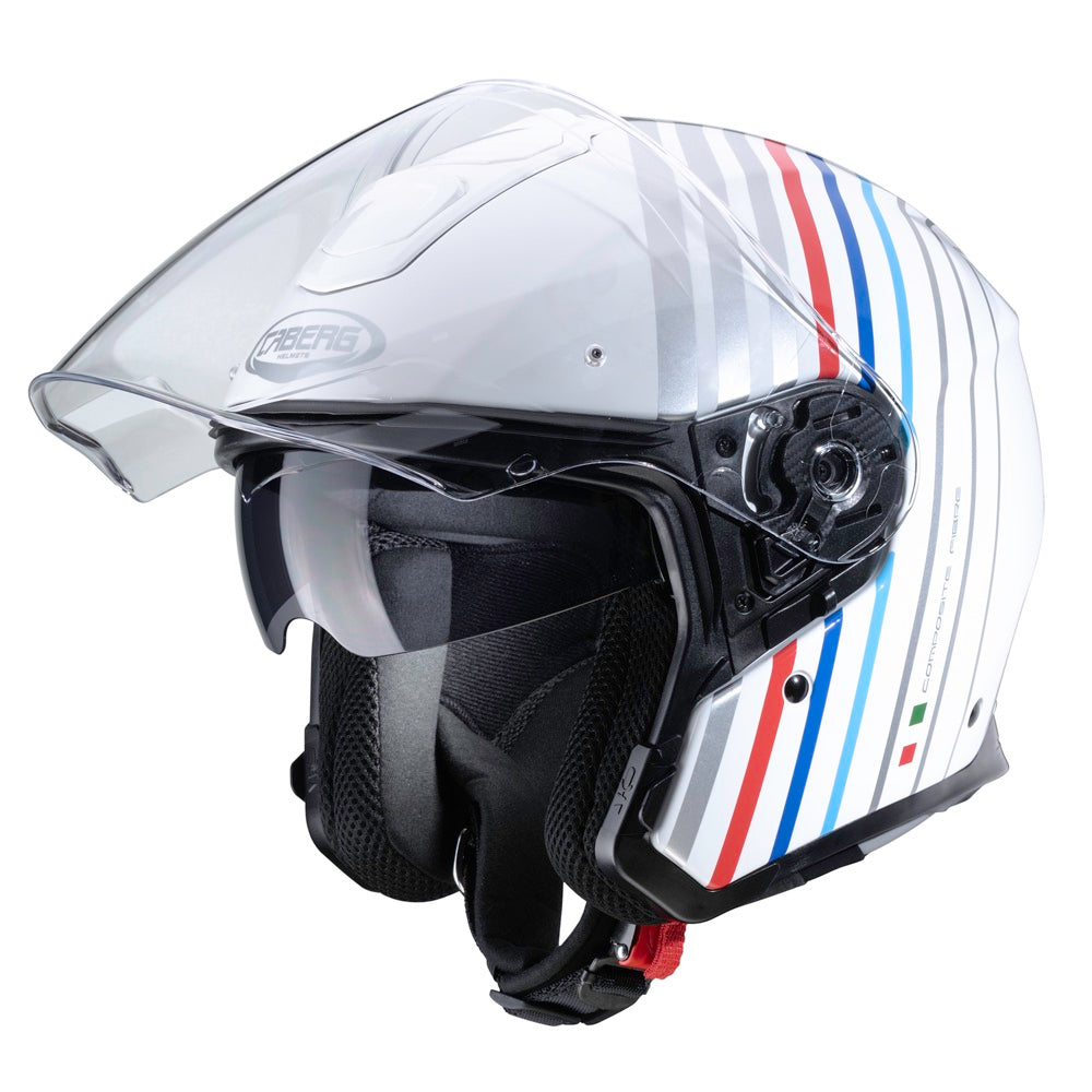 Caberg Flyon Bakari Open Face Helmet White / Silver - ThrottleChimp