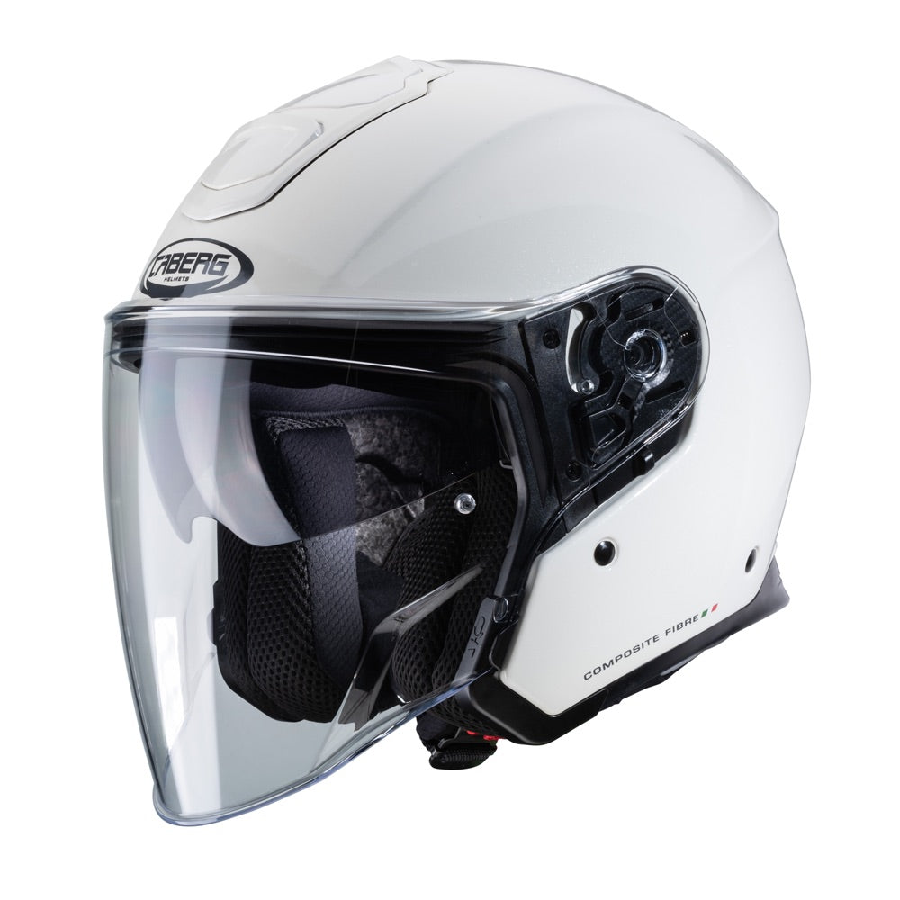 Caberg Flyon Plain Open Face Helmet White - ThrottleChimp