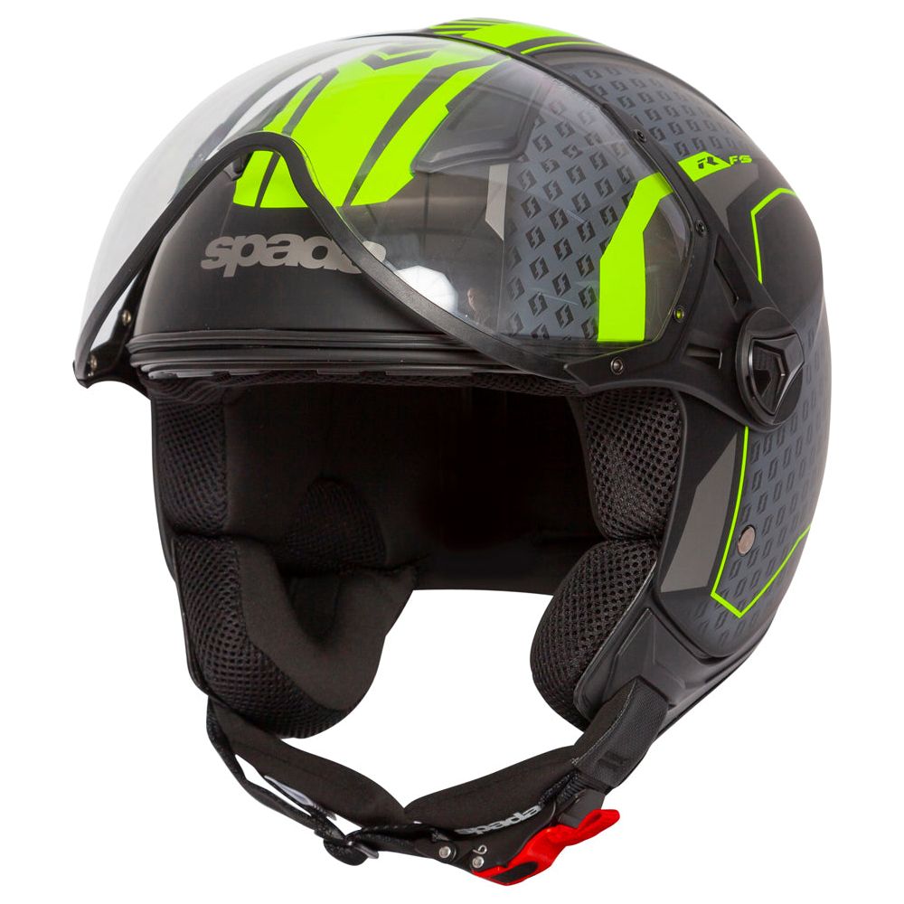 Spada Hellion Arrow Open Face Helmet Matt Black / Fluo Yellow FREE 1 YEAR Returns, FREE UK Delivery | ThrottleChimp