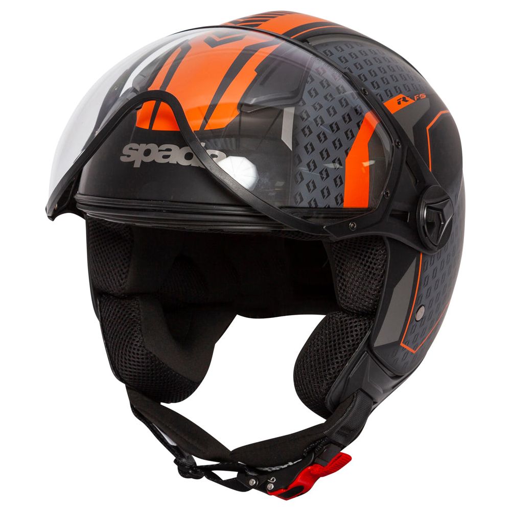 Spada Hellion Arrow Open Face Helmet Black / Orange FREE 1 YEAR Returns, FREE UK Delivery | ThrottleChimp