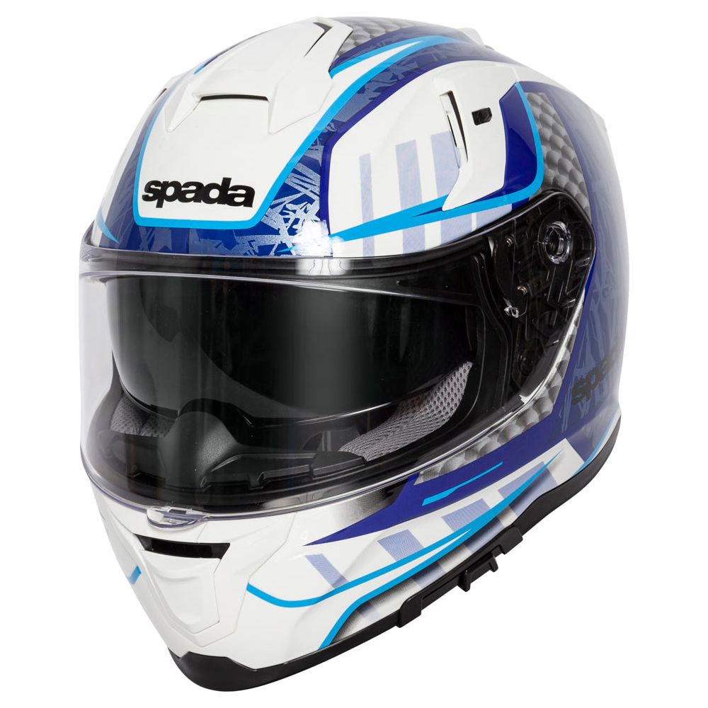 Spada SP1 Raptor Full Face Helmet White / Blue - ThrottleChimp