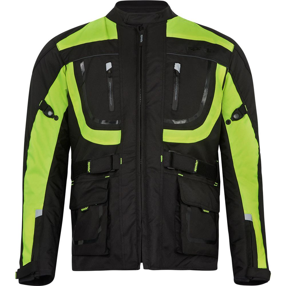 Spada Zorst CE Textile Jacket Black / Fluo Yellow - ThrottleChimp