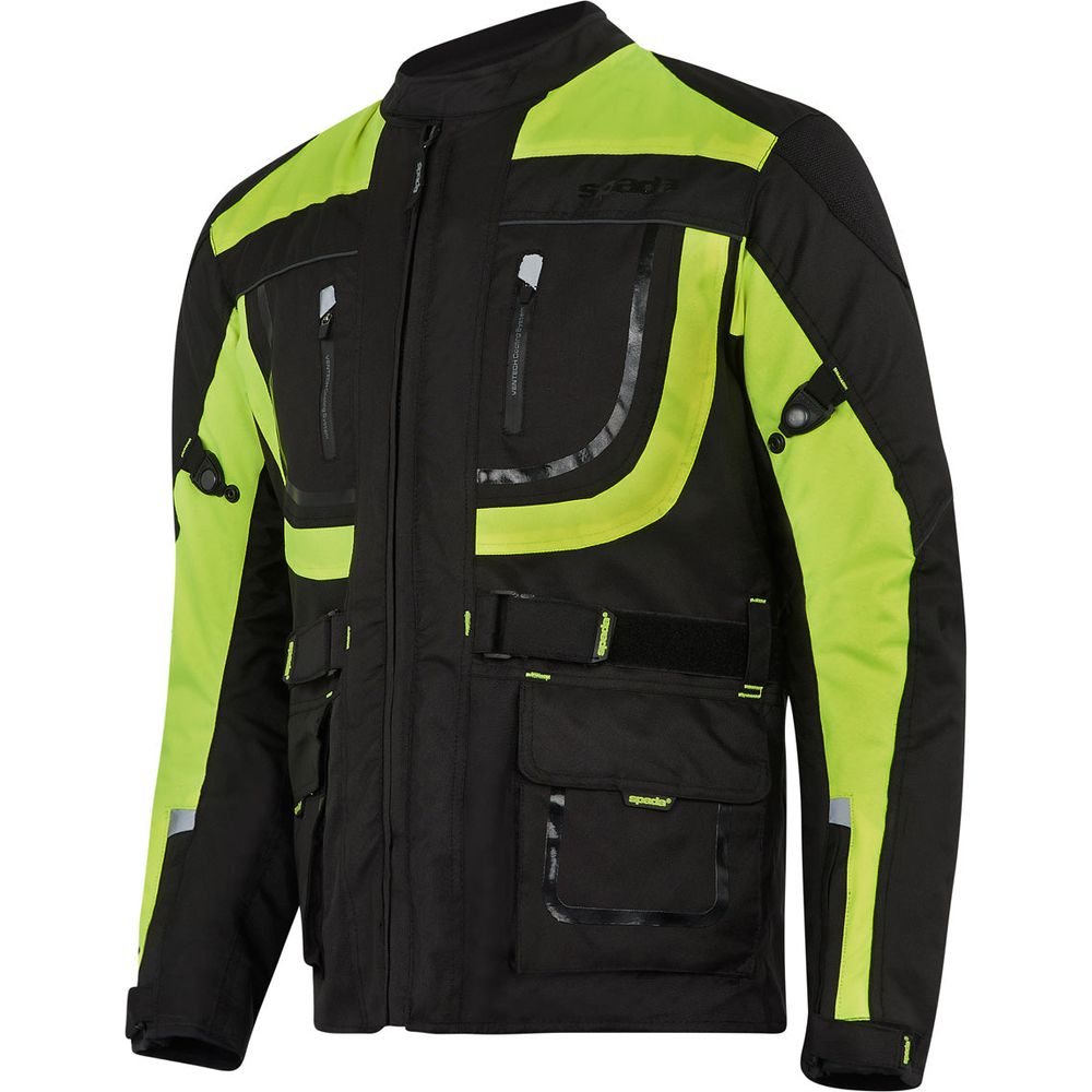 Spada Zorst CE Textile Jacket Black / Fluo Yellow (Image 2) - ThrottleChimp