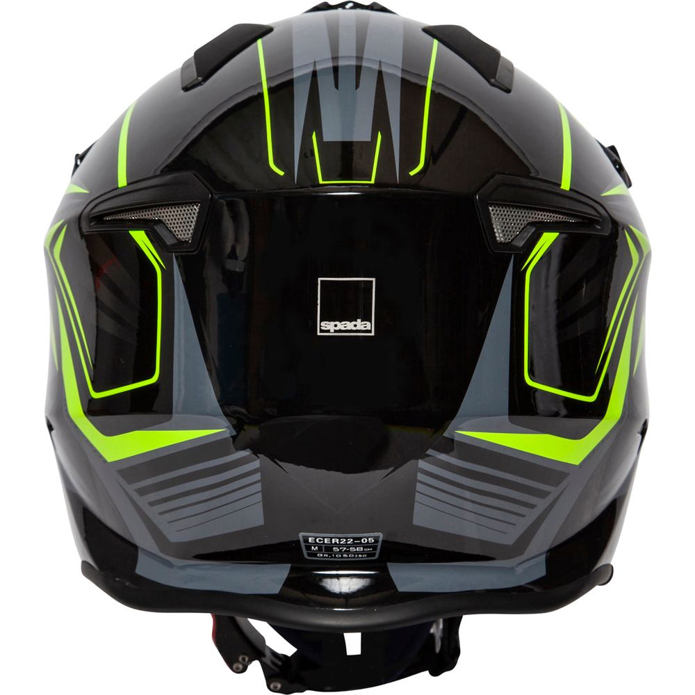 Spada Rock Stream Open Face Helmet Black / Fluo Yellow / Grey (Image 7) - ThrottleChimp