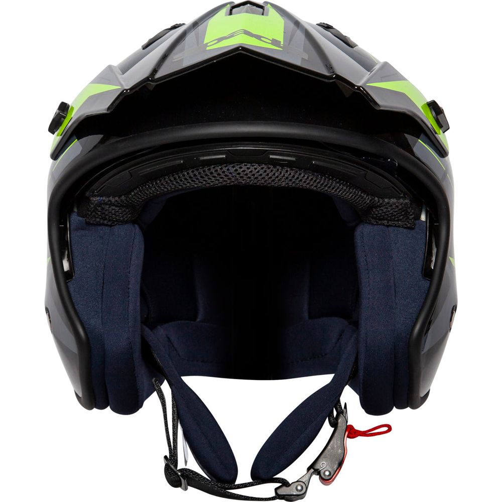 Spada Rock Stream Open Face Helmet Black / Fluo Yellow / Grey (Image 12) - ThrottleChimp