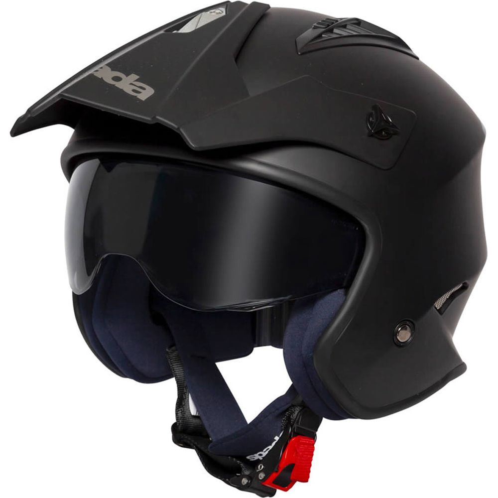 Spada Rock Open Face Helmet Black - ThrottleChimp