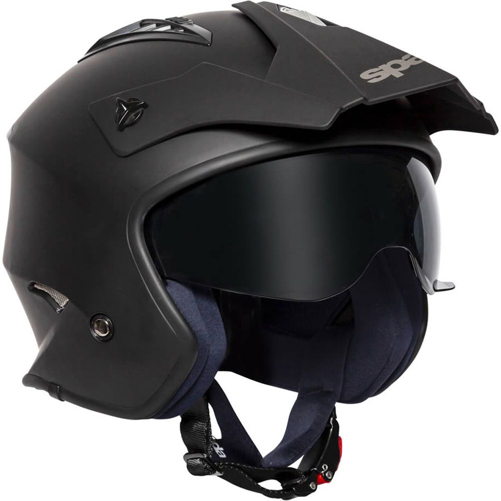 Spada Rock Open Face Helmet Black (Image 10) - ThrottleChimp