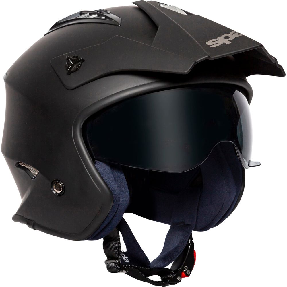 Spada Rock Open Face Helmet Matt Black (Image 7) - ThrottleChimp