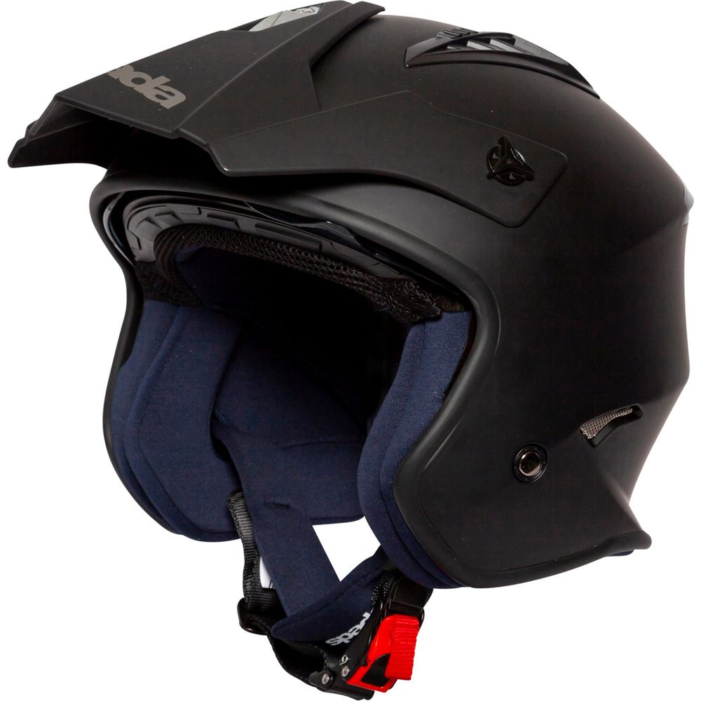 Spada Rock Open Face Helmet Matt Black (Image 11) - ThrottleChimp