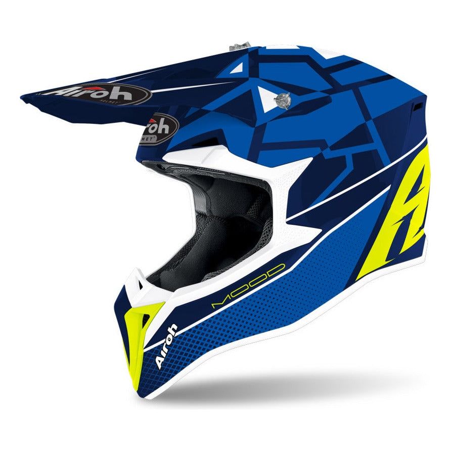 Airoh Wraap Mood Motocross Helmet Gloss Blue - ThrottleChimp