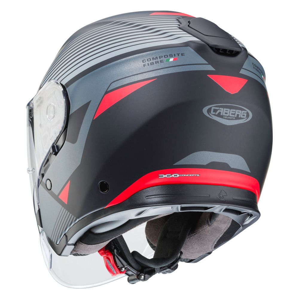 Caberg Flyon Rio Open Face Helmet Matt Black / Red / Anthracite / Silver (Image 3) - ThrottleChimp