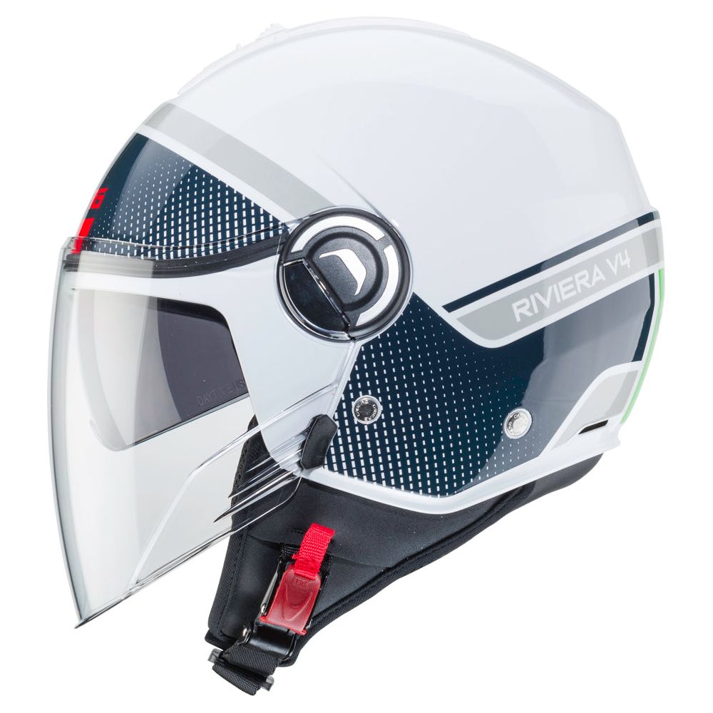 Caberg Riviera V4 Elite Open Face Helmet Italia White (Image 3) - ThrottleChimp