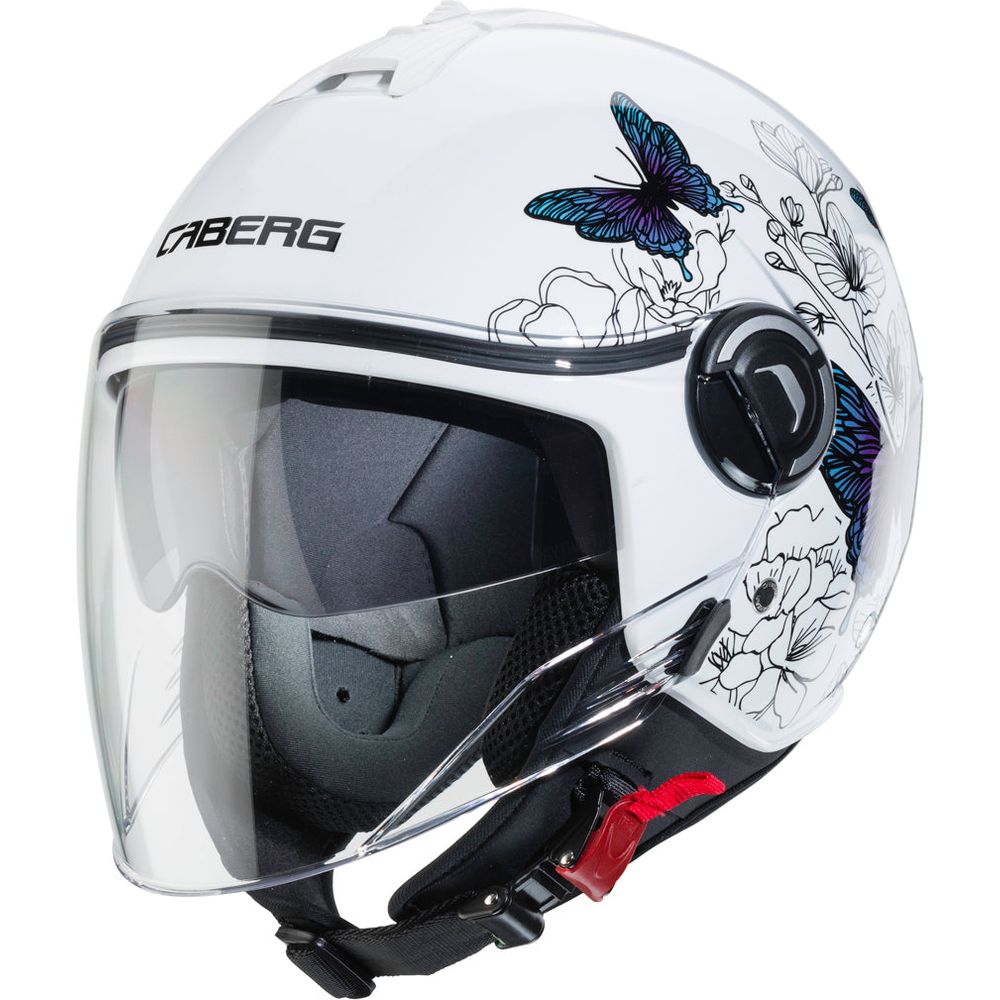 Caberg Riviera V4 Muse Open Face Helmet White FREE 1 YEAR Returns, FREE UK Delivery | ThrottleChimp