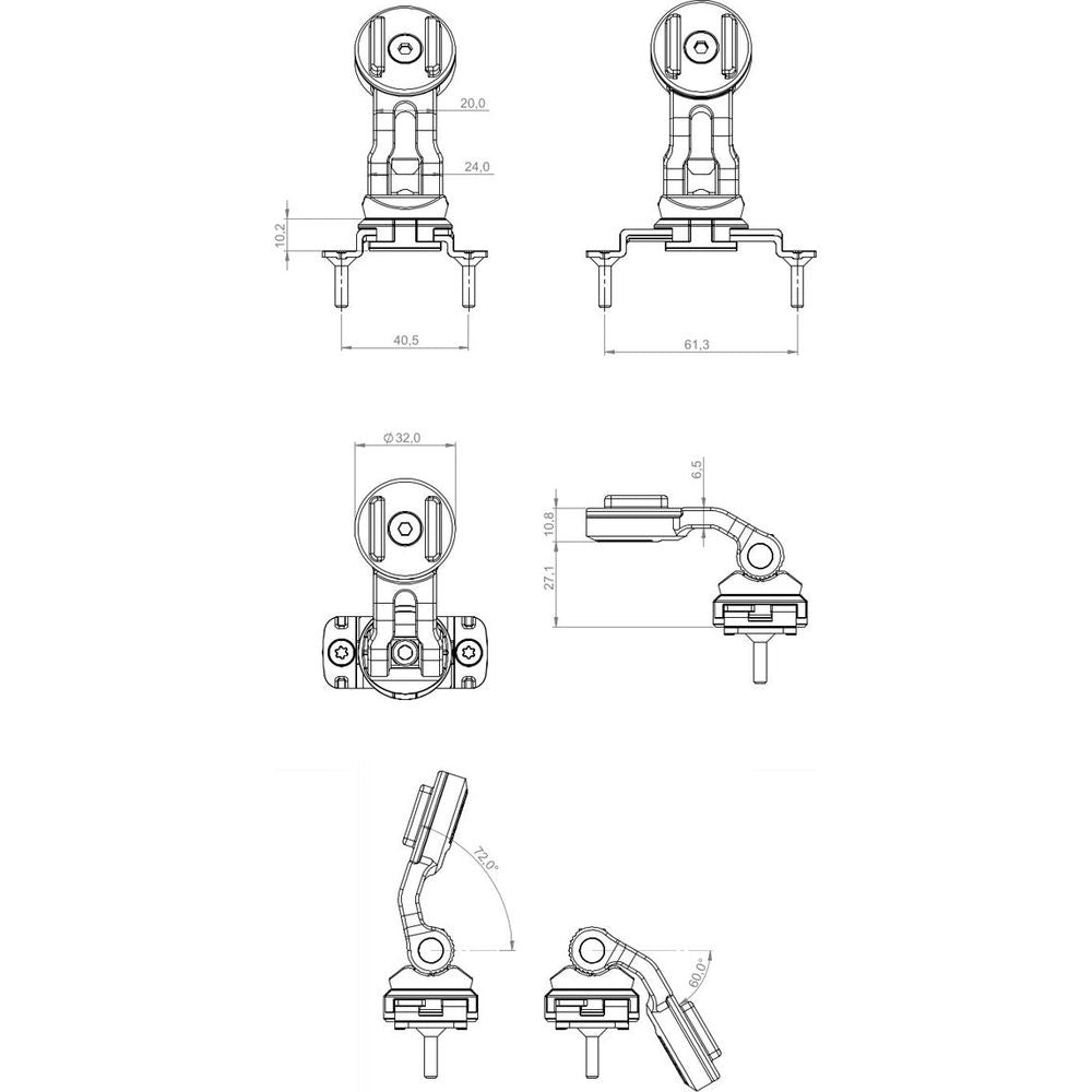 SP Connect Brake Mount Black (Image 2) - ThrottleChimp