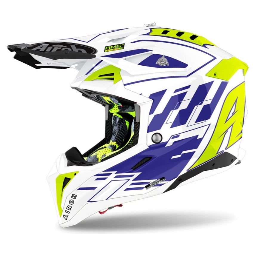 Airoh Aviator 3 Rampage Motocross Helmet Gloss Blue (Image 3) - ThrottleChimp