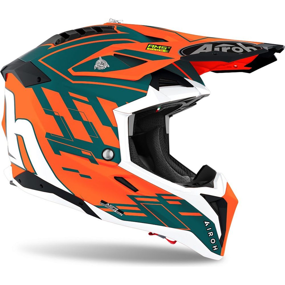 Airoh Aviator 3 Rampage 22.06 Motocross Helmet Matt Orange (Image 2) - ThrottleChimp