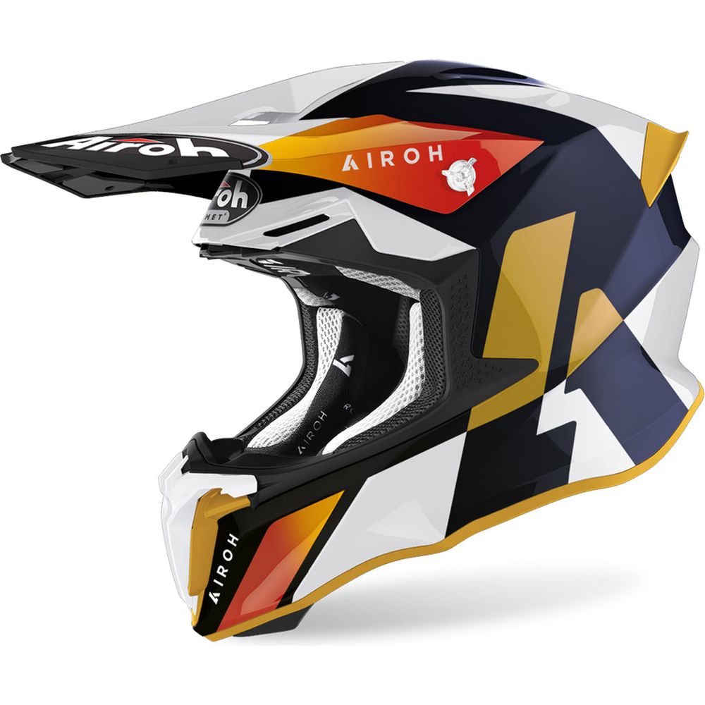 Airoh Twist 2.0 Lift Motocross Helmet Gloss White / Blue - ThrottleChimp