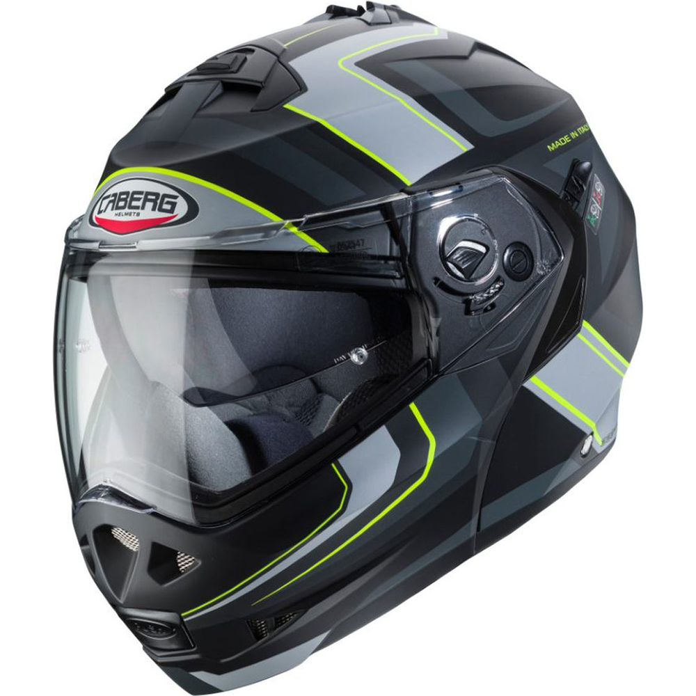 Caberg Duke 2 Tour Flip-Up Helmet Matt Black / Fluo Yellow / Anthracite / Silver - ThrottleChimp