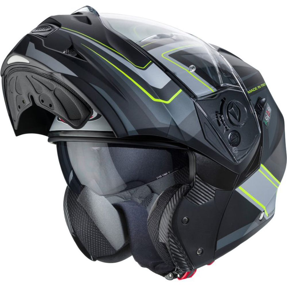 Caberg Duke 2 Tour Flip-Up Helmet Matt Black / Fluo Yellow / Anthracite / Silver (Image 2) - ThrottleChimp