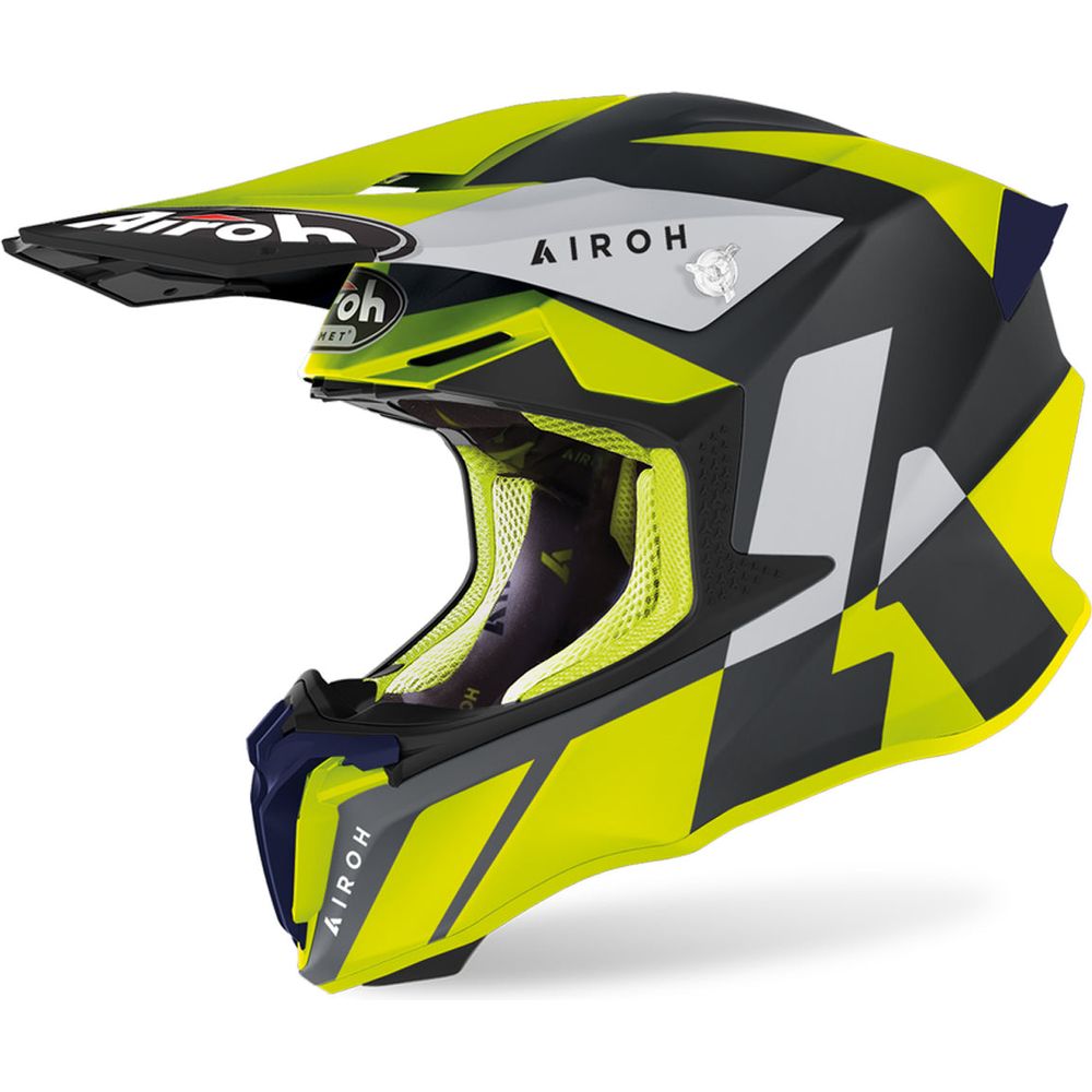 Airoh Twist 2.0 Lift Motocross Helmet Matt Yellow / Blue - ThrottleChimp