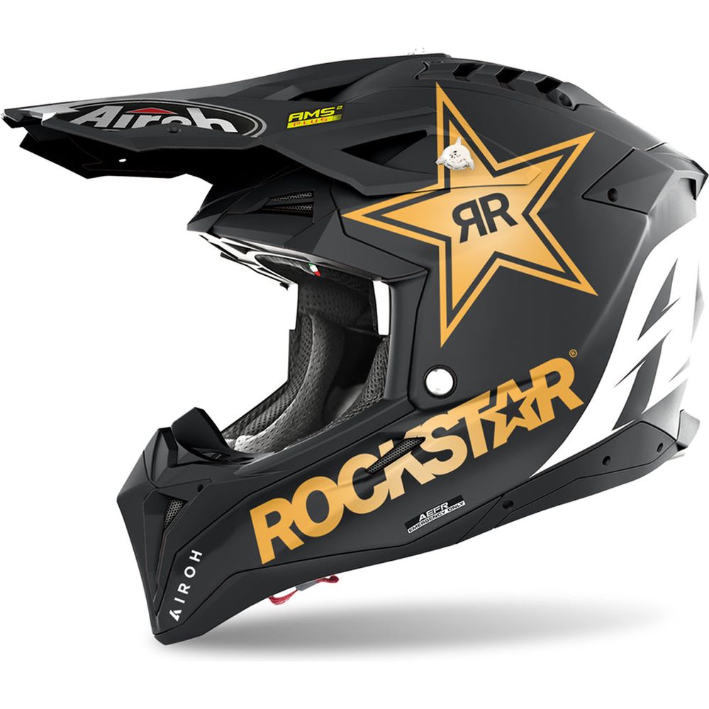 Airoh Aviator 3 Rockstar 22 Motocross Helmet Matt Black - ThrottleChimp