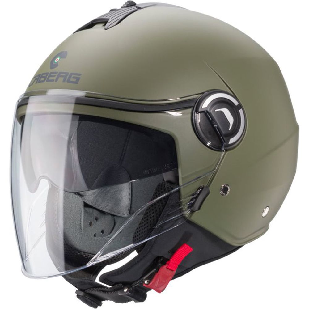 Caberg Riviera V4 Plain Open Face Helmet Matt Military Green - ThrottleChimp