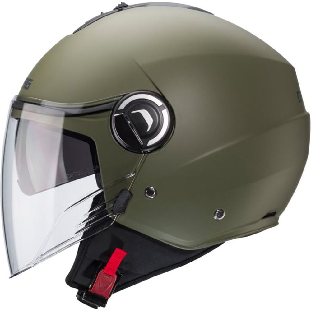 Caberg Riviera V4 Plain Open Face Helmet Matt Military Green (Image 2) - ThrottleChimp