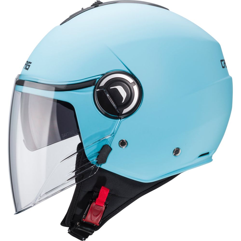 Caberg Riviera V4 Plain Open Face Helmet Matt Light Blue (Image 2) - ThrottleChimp