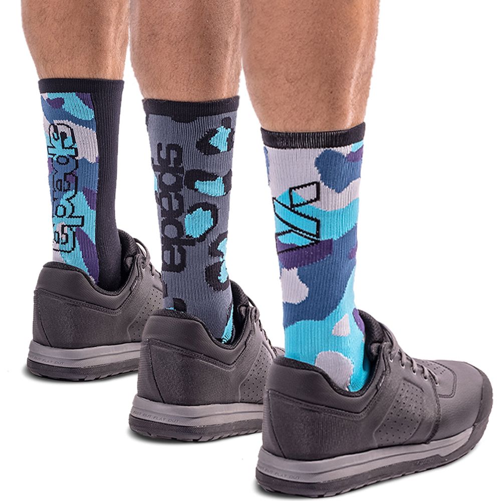 Spada MTB Socks Camo / Leopard / Black Camo - Assorted Pack Of 3 FREE 1 YEAR Returns, FREE UK Delivery | ThrottleChimp