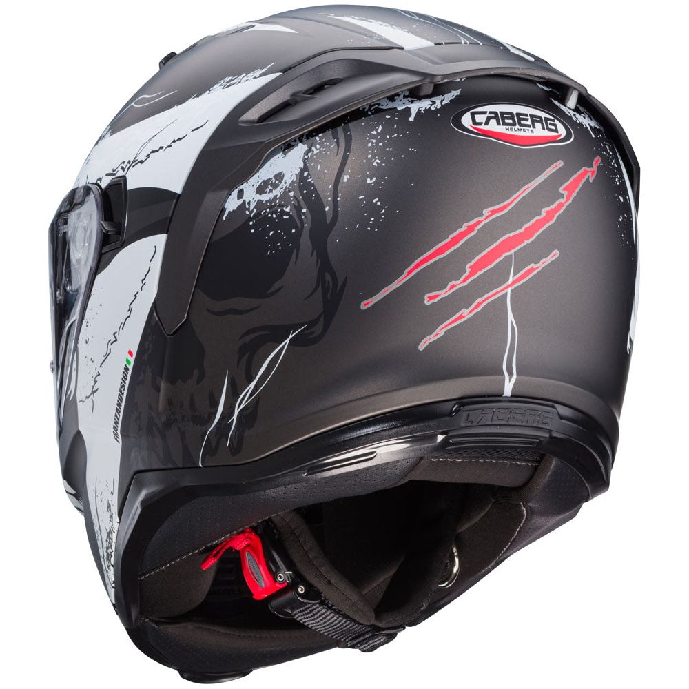 Caberg Avalon X Punk Full Face Helmet Matt Grey / White / Red (Image 4) - ThrottleChimp