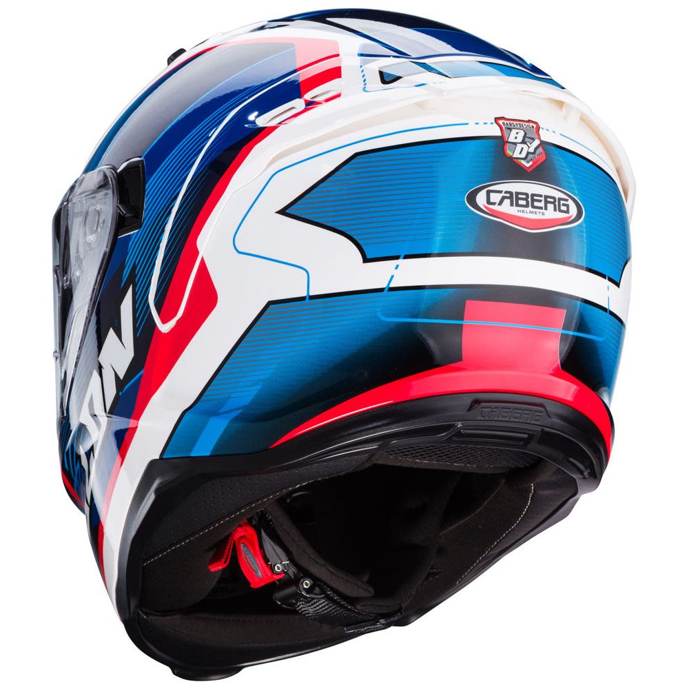 Caberg Avalon X Optic Full Face Helmet White / Blue / Red (Image 3) - ThrottleChimp