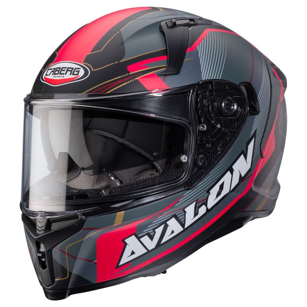 Caberg Avalon X Optic Full Face Helmet Matt Black / Grey / Red - ThrottleChimp