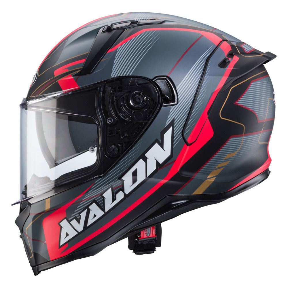 Caberg Avalon X Optic Full Face Helmet Matt Black / Grey / Red FREE 1 YEAR Returns, FREE UK Delivery | ThrottleChimp