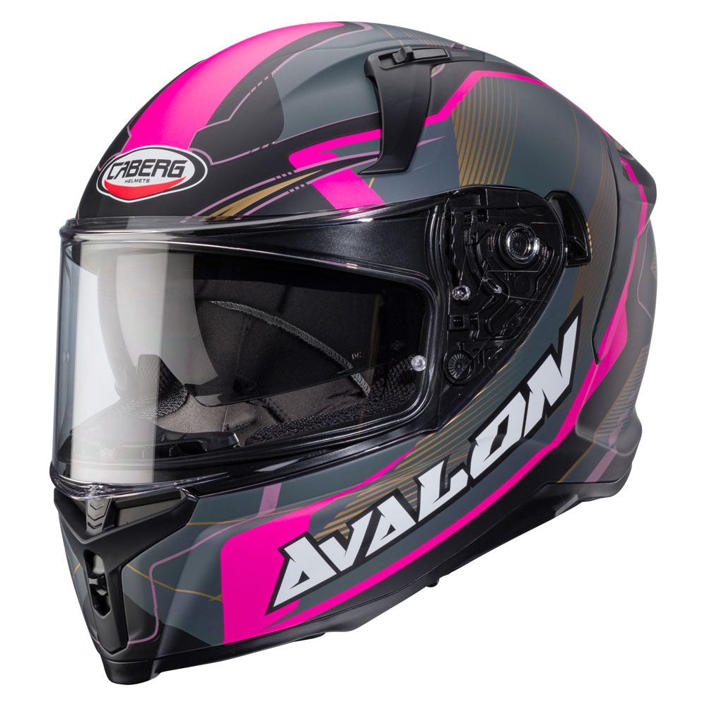 Caberg Avalon X Optic Full Face Helmet Matt Black / Grey / Fuchsia - ThrottleChimp