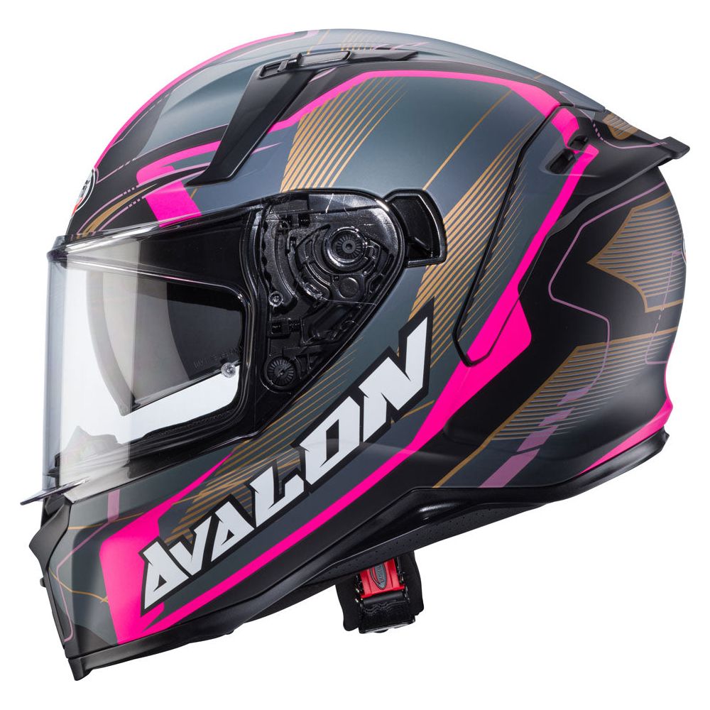 Caberg Avalon X Optic Full Face Helmet Matt Black / Grey / Fuchsia (Image 2) - ThrottleChimp