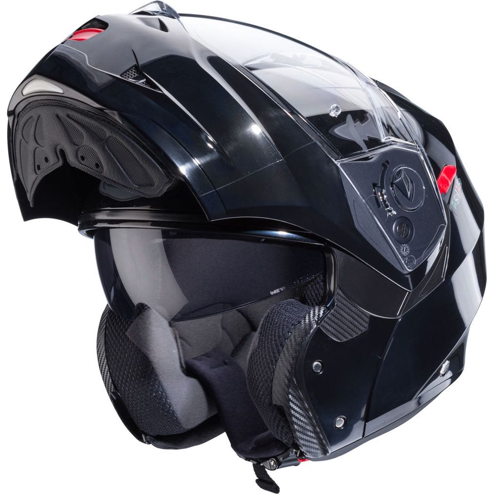 Caberg Duke X Plain Flip-Up Helmet Smart Black (Image 2) - ThrottleChimp