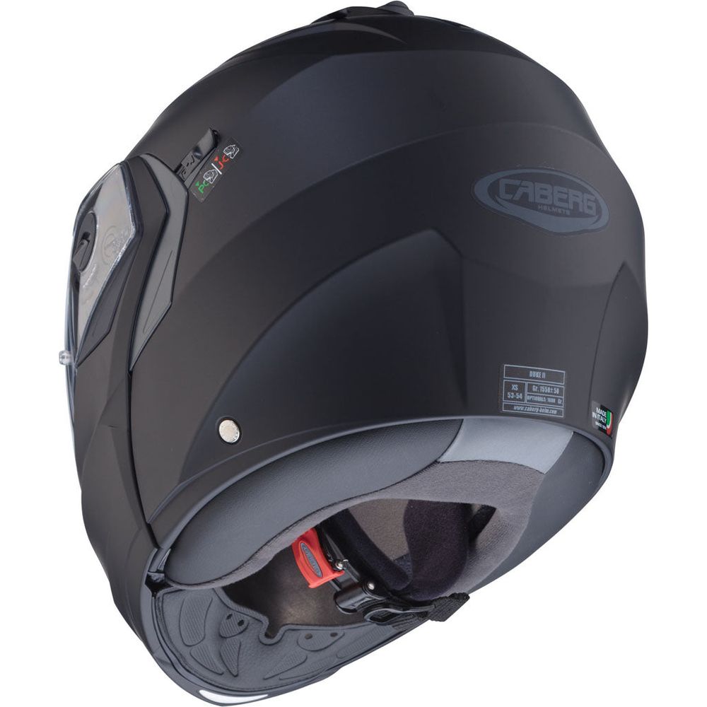 Caberg Duke X Plain Flip-Up Helmet Matt Black (Image 4) - ThrottleChimp