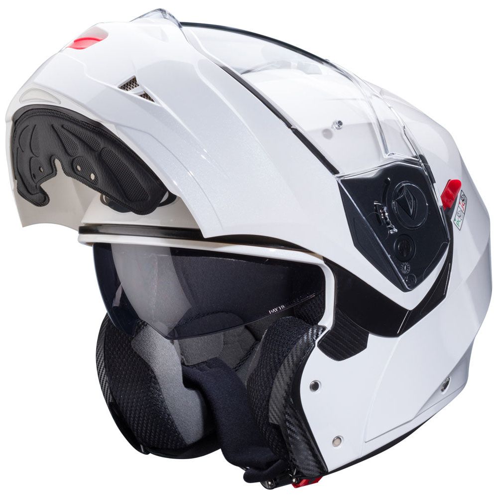 Caberg Duke X Plain Flip-Up Helmet Metal White FREE 1 YEAR Returns, FREE UK Delivery | ThrottleChimp