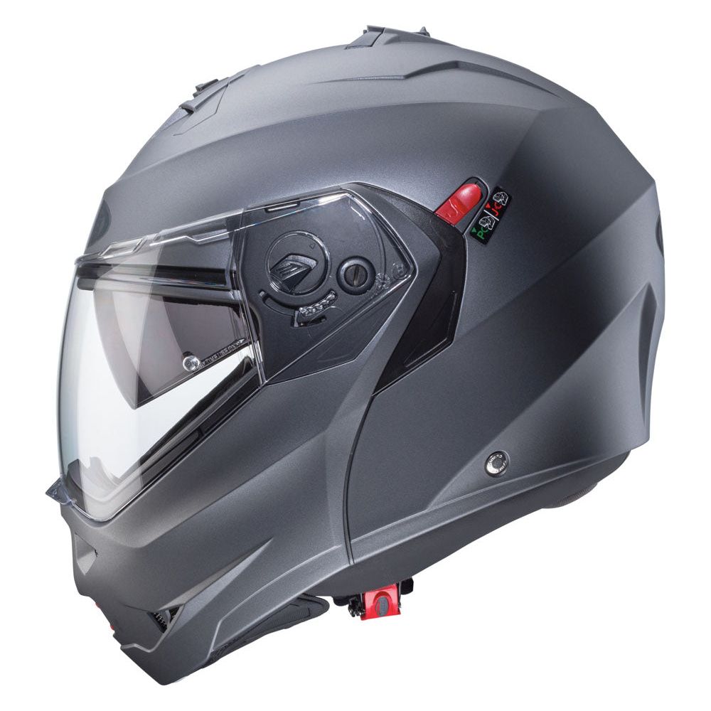 Caberg Duke X Plain Flip-Up Helmet Matt Gun Metal (Image 3) - ThrottleChimp