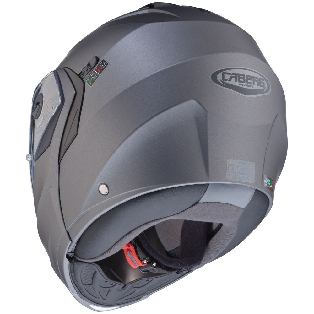 Caberg Duke X Plain Flip-Up Helmet Matt Gun Metal (Image 4) - ThrottleChimp