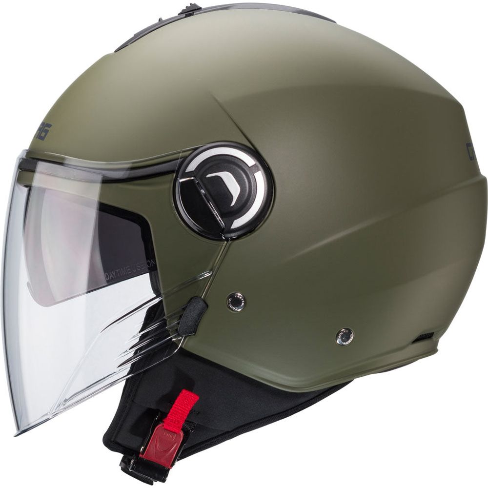 Caberg Riviera V4X Plain Open Face Helmet Matt Military Green (Image 2) - ThrottleChimp