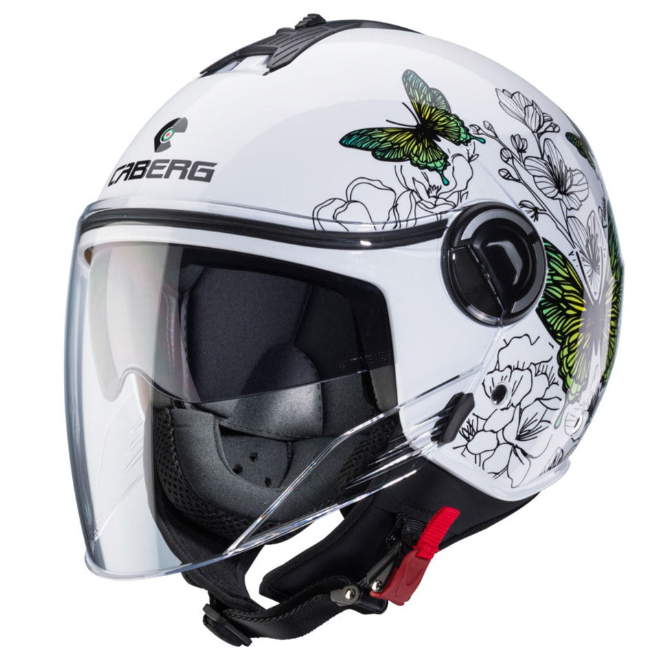 Caberg Riviera V4X Muse Open Face Helmet White FREE 1 YEAR Returns, FREE UK Delivery | ThrottleChimp