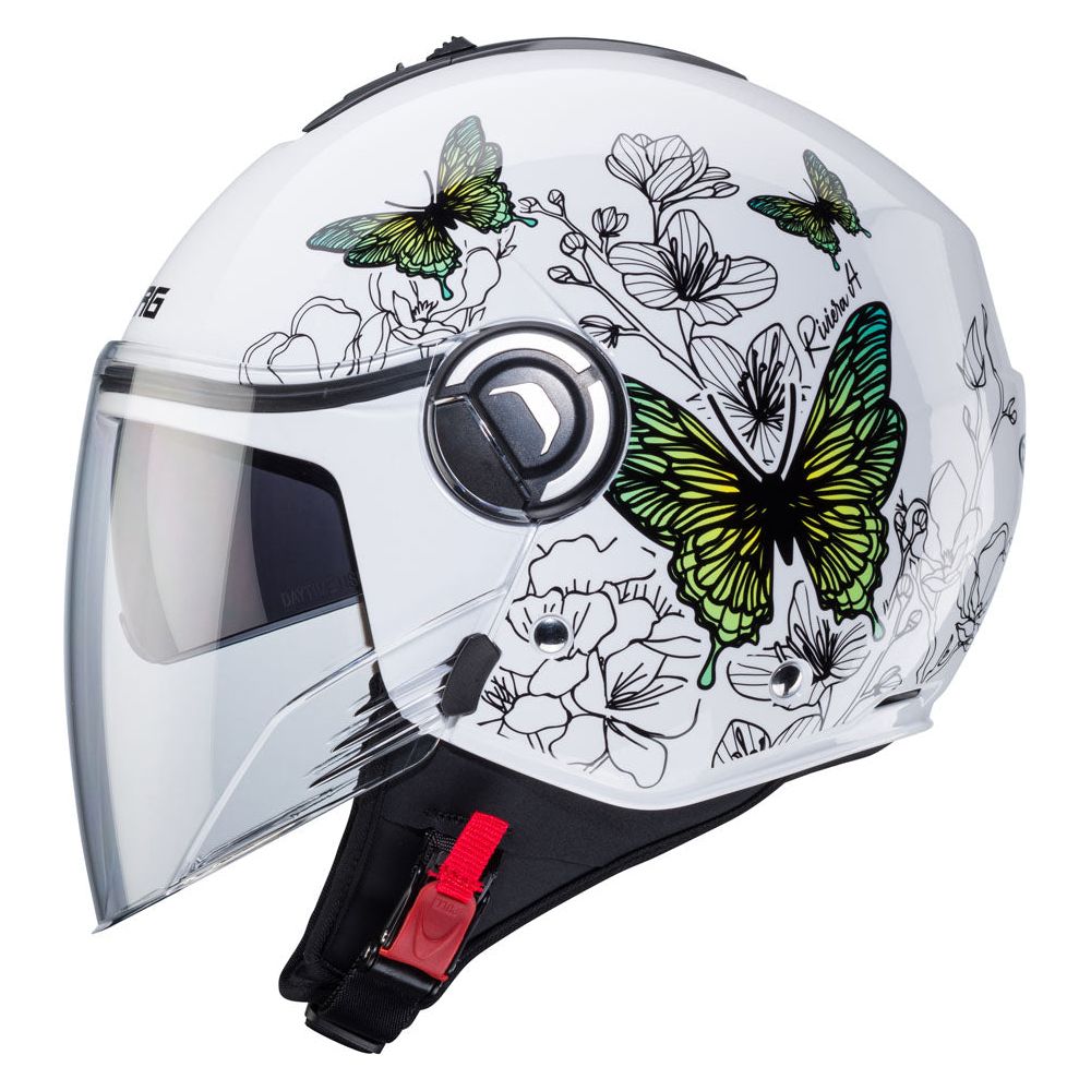 Caberg Riviera V4X Muse Open Face Helmet White FREE 1 YEAR Returns, FREE UK Delivery | ThrottleChimp