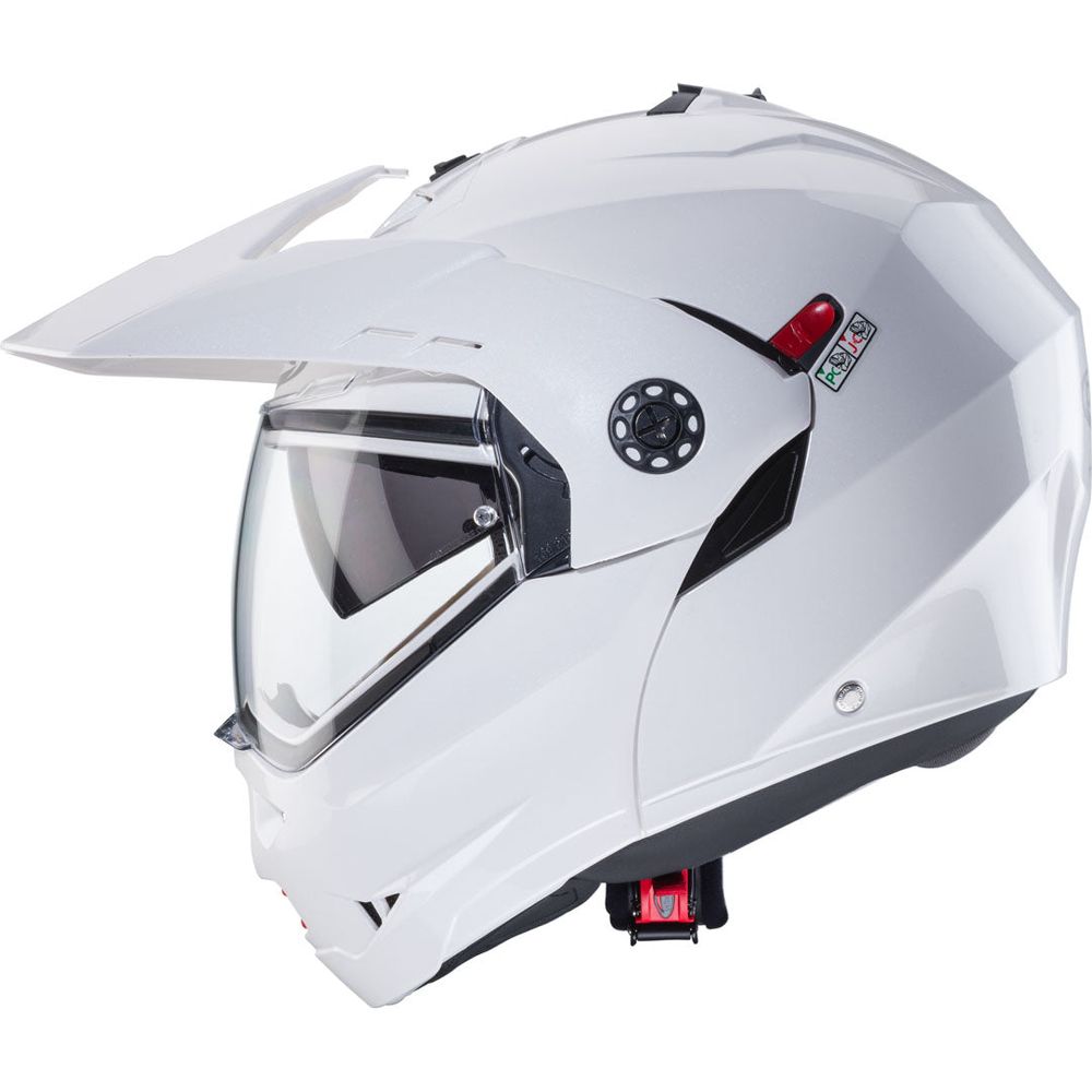 Caberg Tourmax X Plain Flip-Up Helmet Metal White (Image 3) - ThrottleChimp