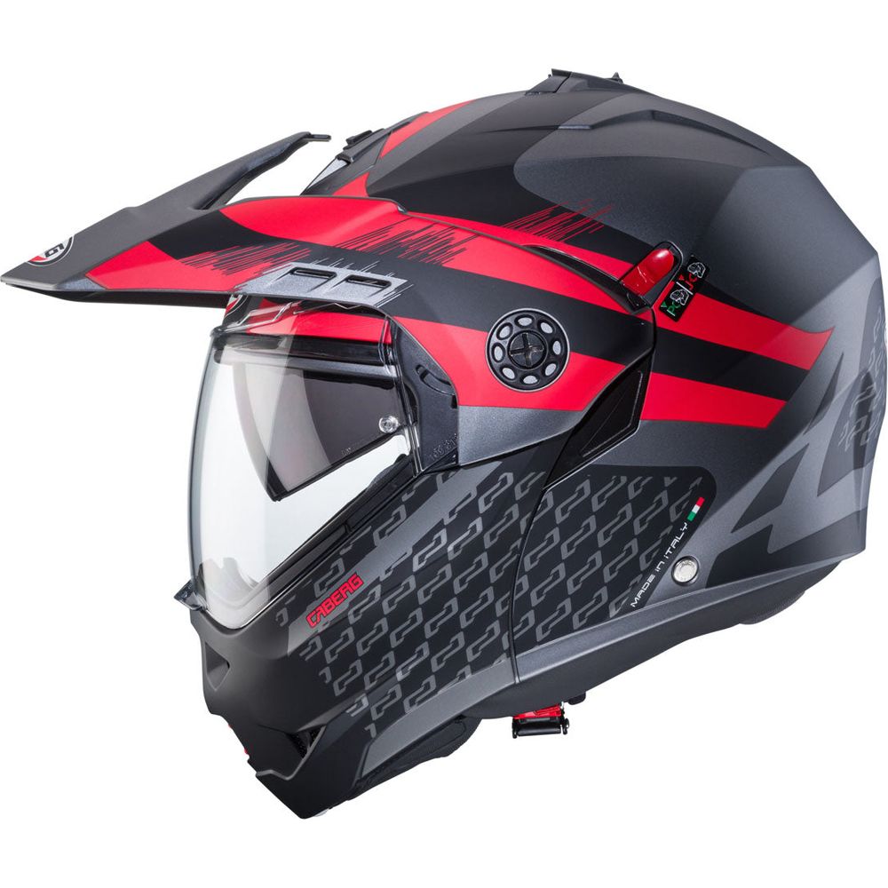 Caberg Tourmax X Sarabe Flip-Up Helmet Matt Gun / Black / Red (Image 3) - ThrottleChimp