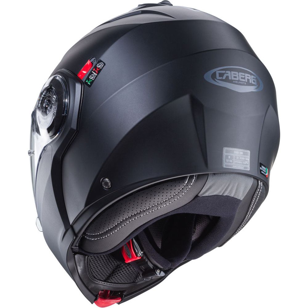 Caberg Duke Evo Plain Flip-Up Helmet Matt Black (Image 5) - ThrottleChimp