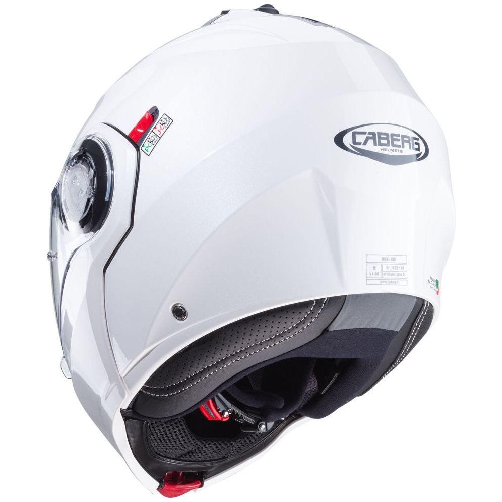 Caberg Duke Evo Plain Flip-Up Helmet Metal White (Image 4) - ThrottleChimp