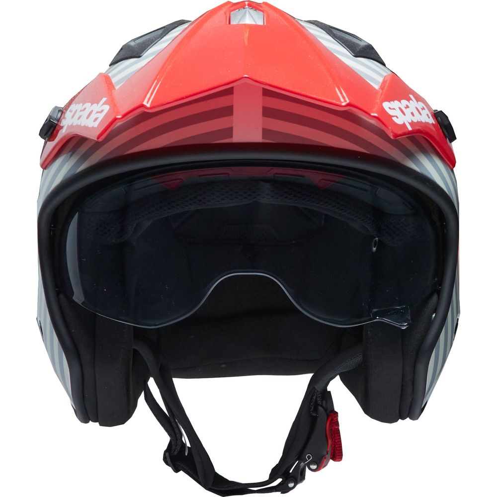 Spada Rock 06 Stasis Open Face Helmet Grey / Red (Image 2) - ThrottleChimp