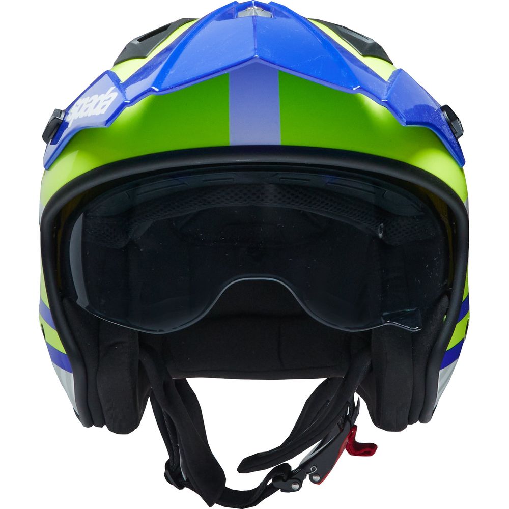 Spada Rock 06 Pilot Open Face Helmet Blue / White / Fluo Yellow (Image 2) - ThrottleChimp